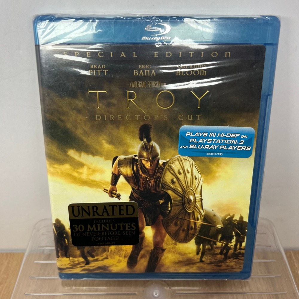 Troy (Blu-ray) Special Edition Director's Cut Action Unrated NEW Sealed